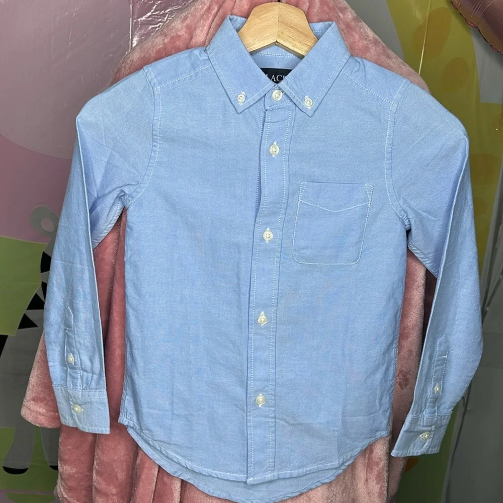 The Children’s place Boys Uniform Oxford Button Down  Cotton Shirt Long Sleeve 6